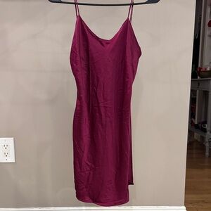 Victoria's Secret Gold Label 100% Silk Slip Dress P Maroon Vintage Slip Dress